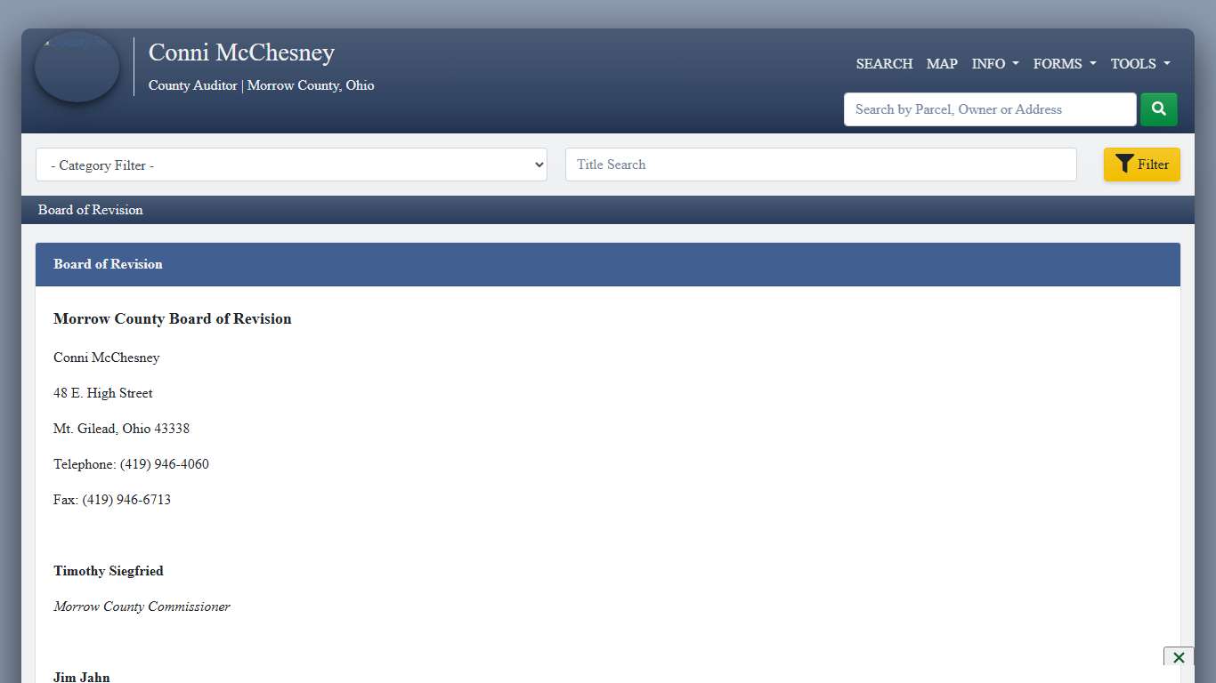 General Information - County Auditor Website, Morrow County, Ohio