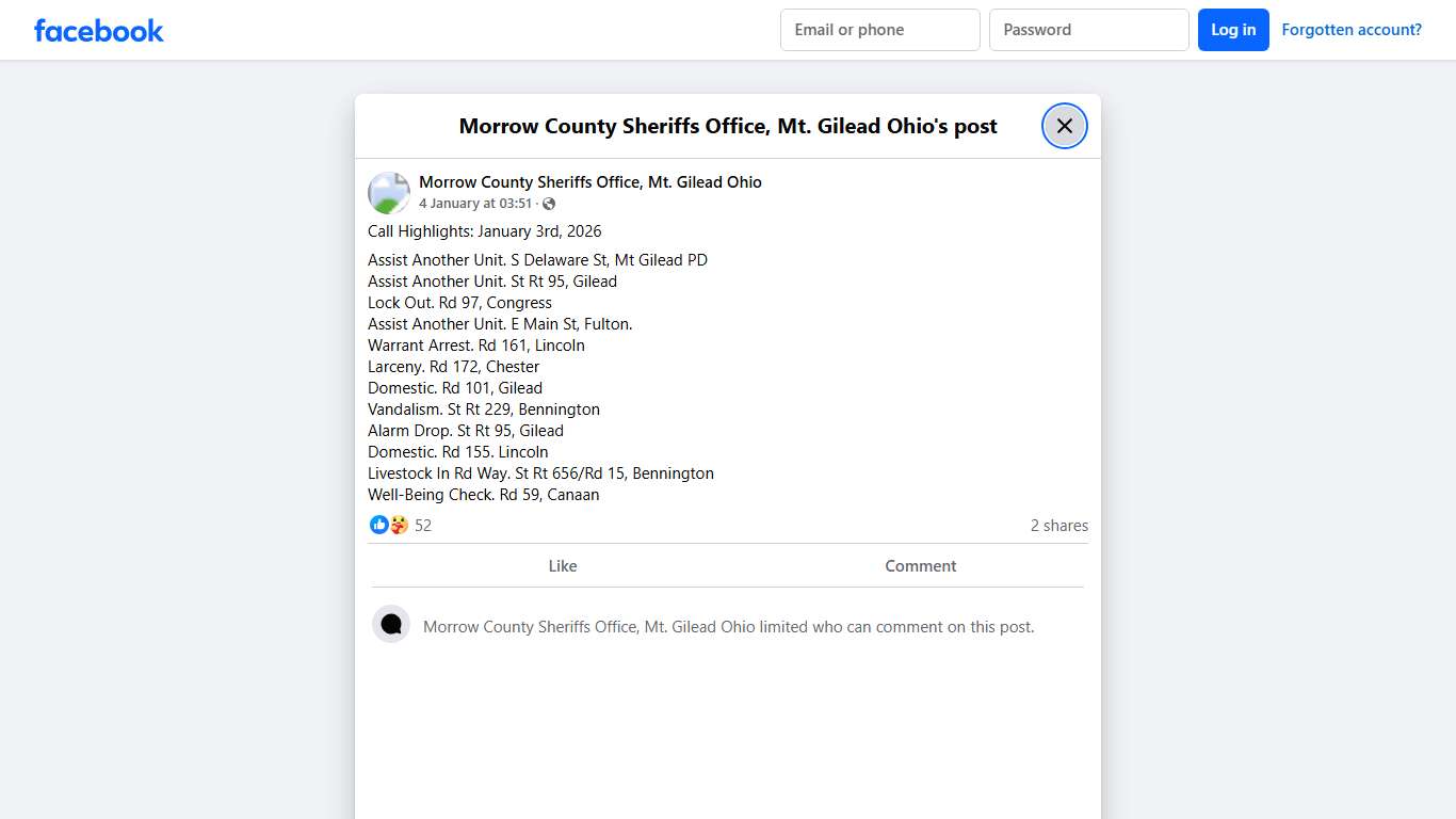 Call... - Morrow County Sheriffs Office, Mt. Gilead Ohio Facebook