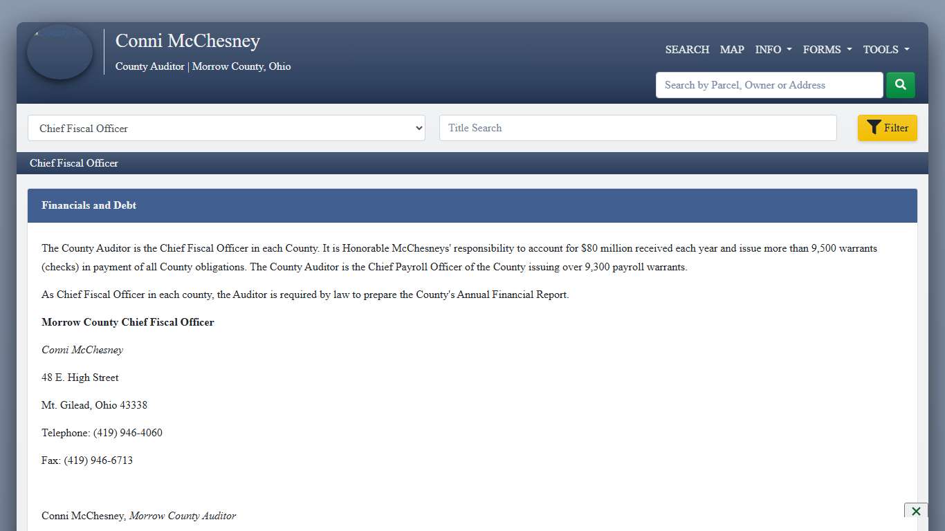 General Information - County Auditor Website, Morrow County, Ohio